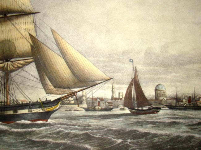 "First-Class Packet Ship YORKSHIRE of New York" published by James Connel & Sons, circa 1845 — image 5